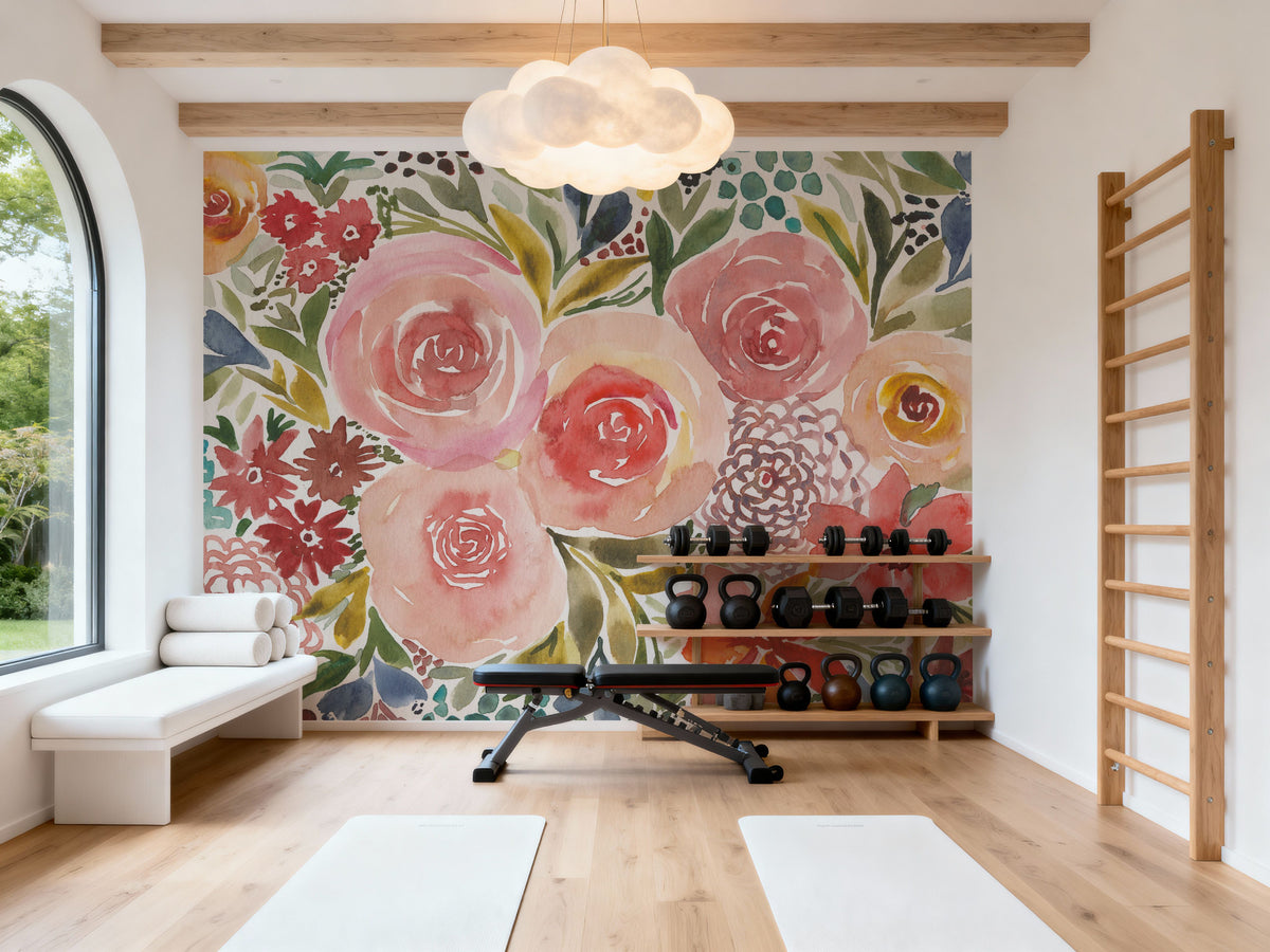 Floral Focus Mural Wallpaper - room preview 06