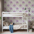 Hydrangea in the Air, Purple Mural Wallpaper - room preview 06