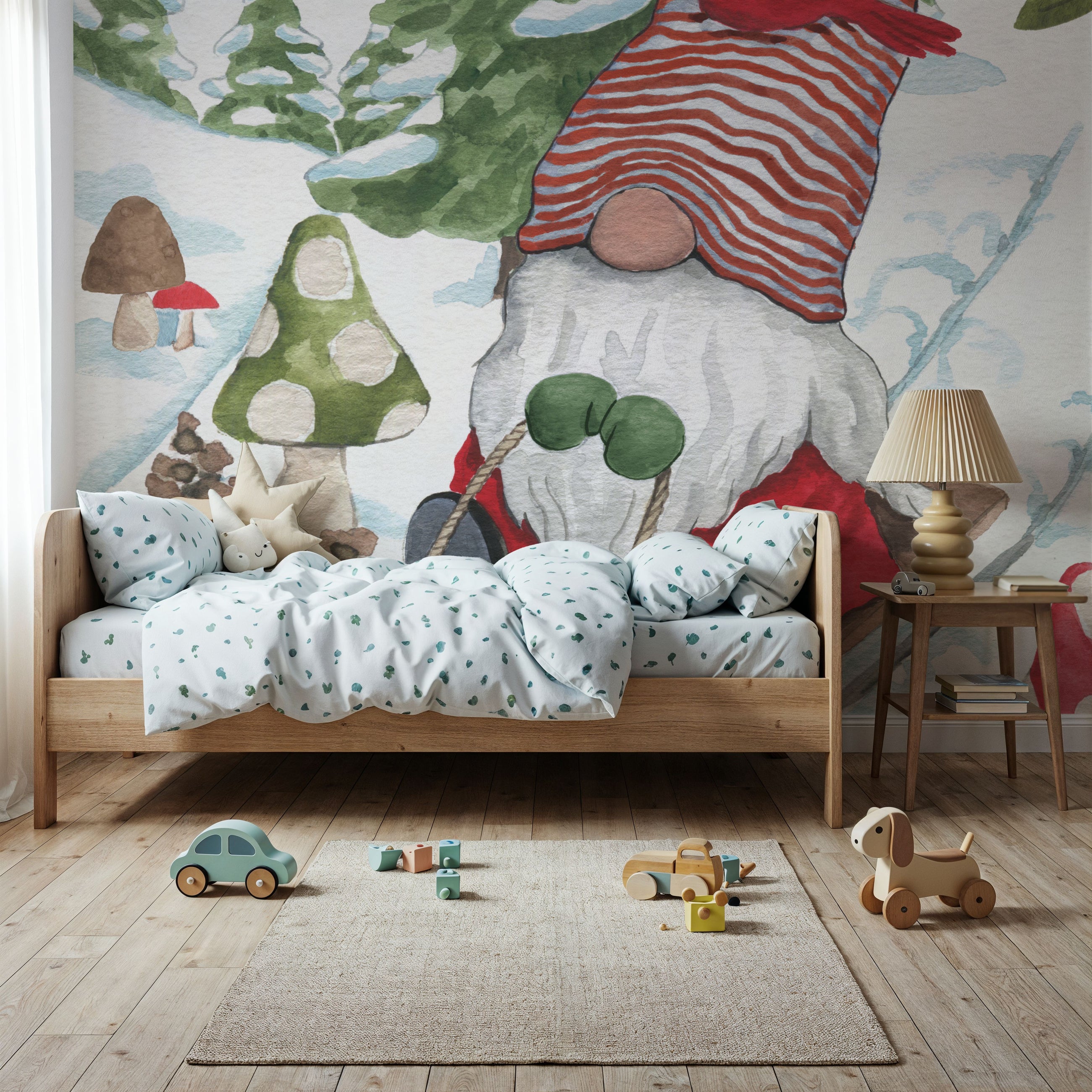 Holiday Cheer Gnomes III Mural Wallpaper