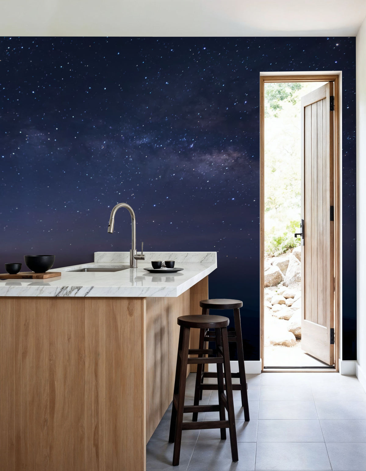 Starfield Horizon Mural Wallpaper - room preview 06