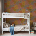 Cool Fluid Flowers, Muted Mural Wallpaper - room preview 06