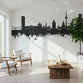 Mannheim Germany Skyline Black & White Mural Wallpaper - room preview 06