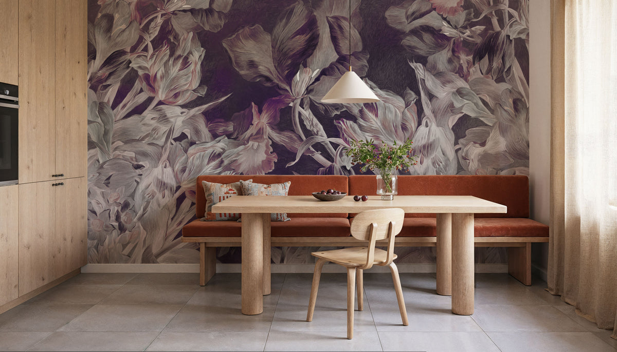 Tulips Feast, Plum Mural Wallpaper - room preview 06