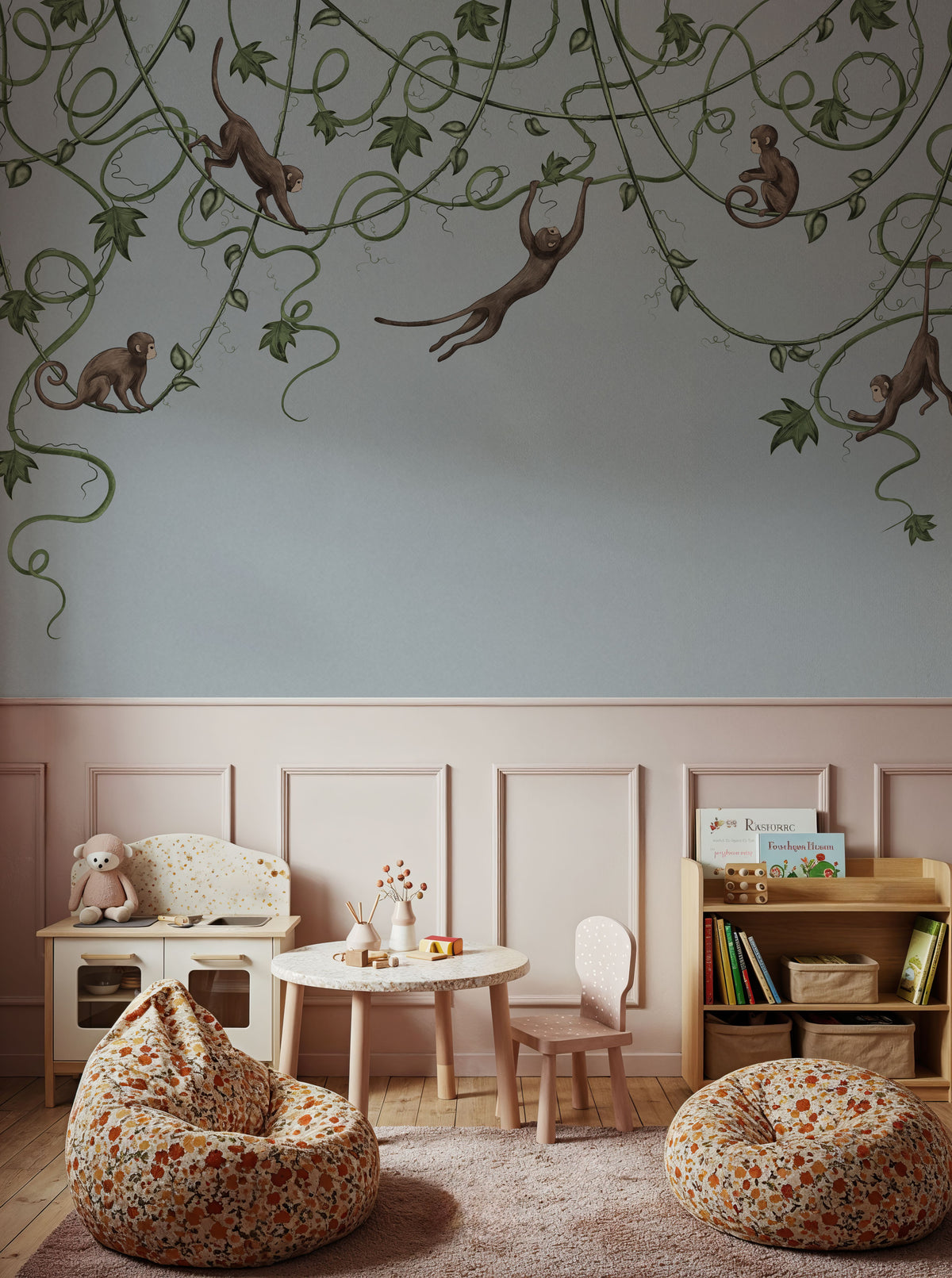 Monkey Jump, Stone Mural Wallpaper - room preview 06