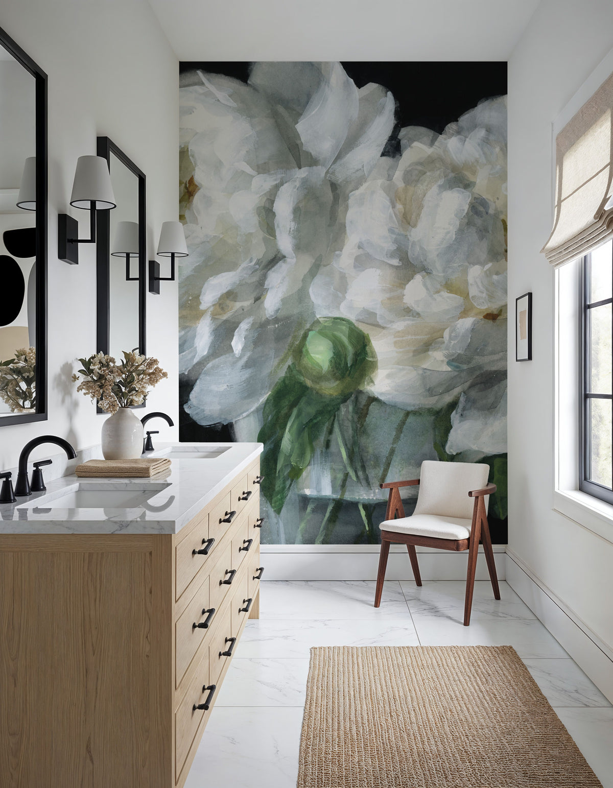 Blossoms in Grace Mural Wallpaper - room preview 06