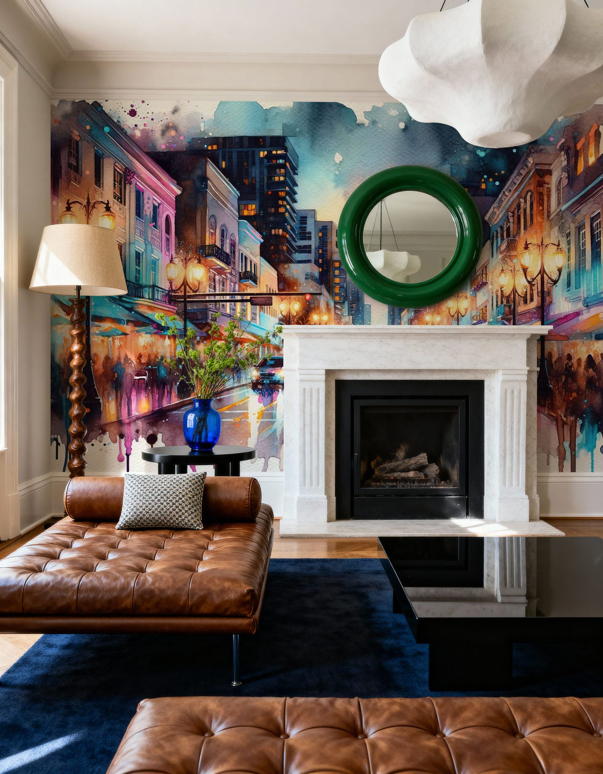 Miami Street At Night Mural Wallpaper - room preview 06