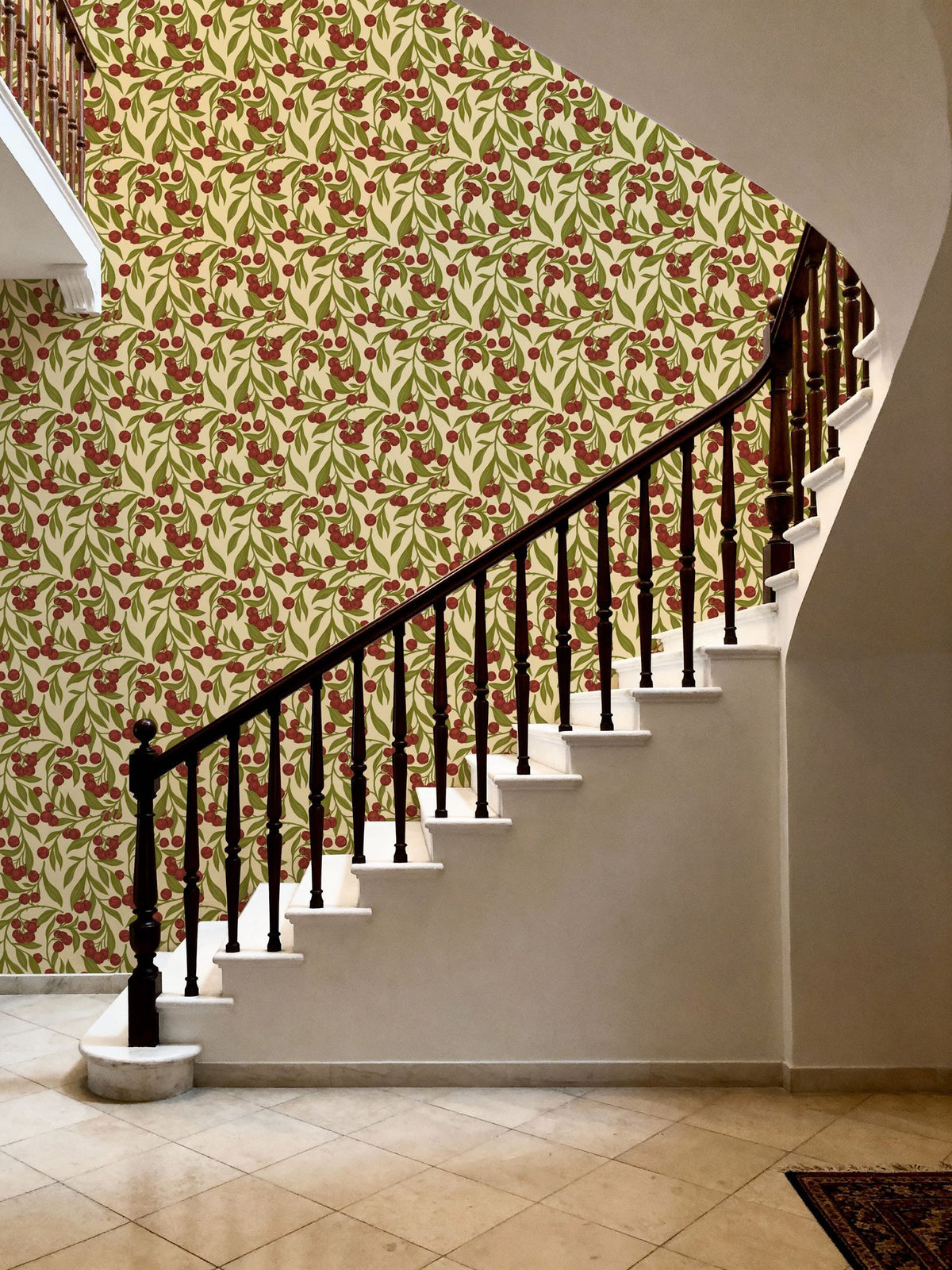 Autumn Berries, Red Mural Wallpaper - room preview 06