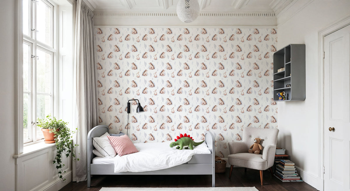 Hi Rabbit Mural Wallpaper - room preview 06