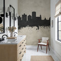 Jackson Mississippi Skyline Concrete Mural Wallpaper - room preview 06