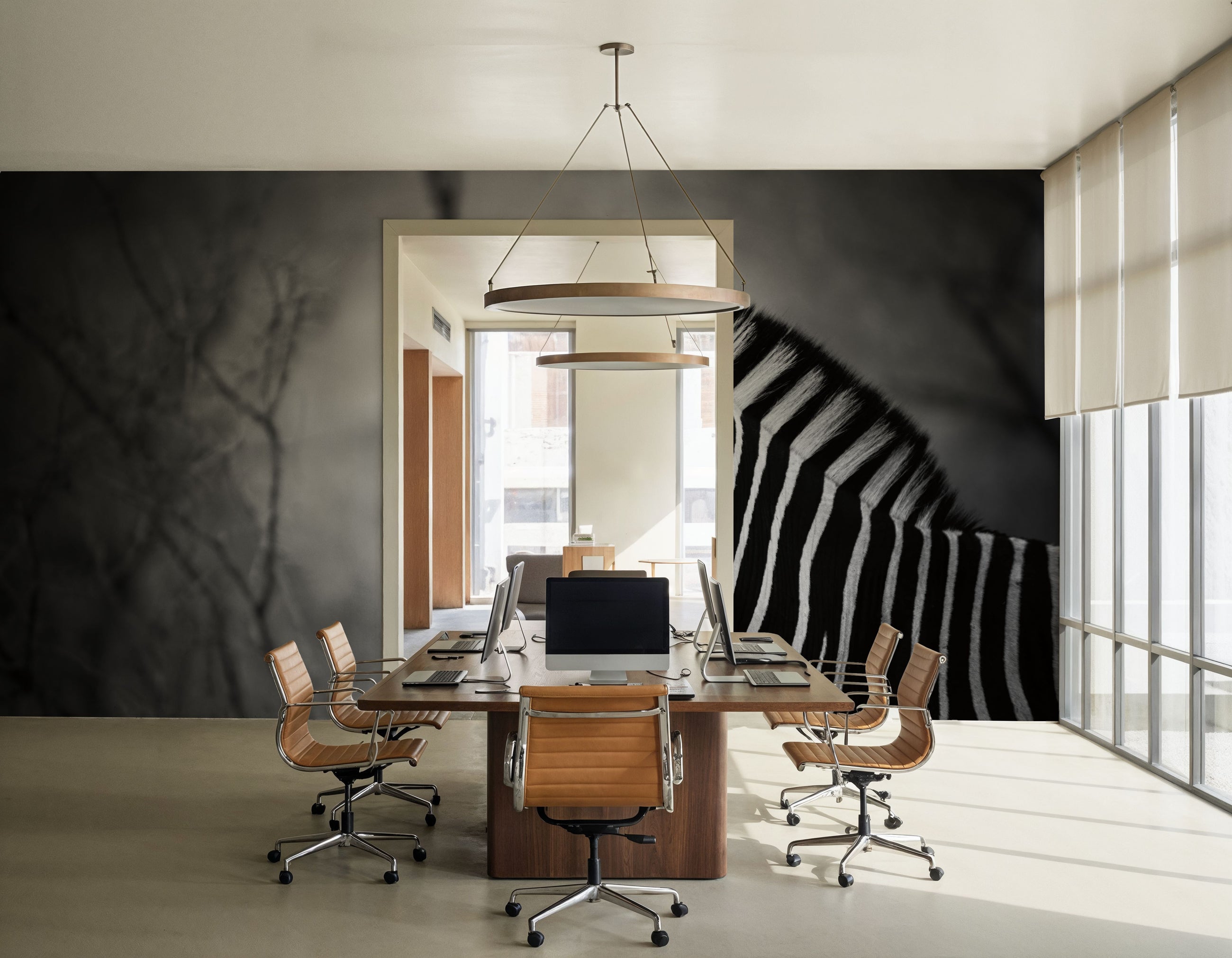 Black and White Zebra Mural Wallpaper