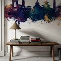 Kathmandu Nepal Skyline Blue & Bronze Mural Wallpaper - room preview 06
