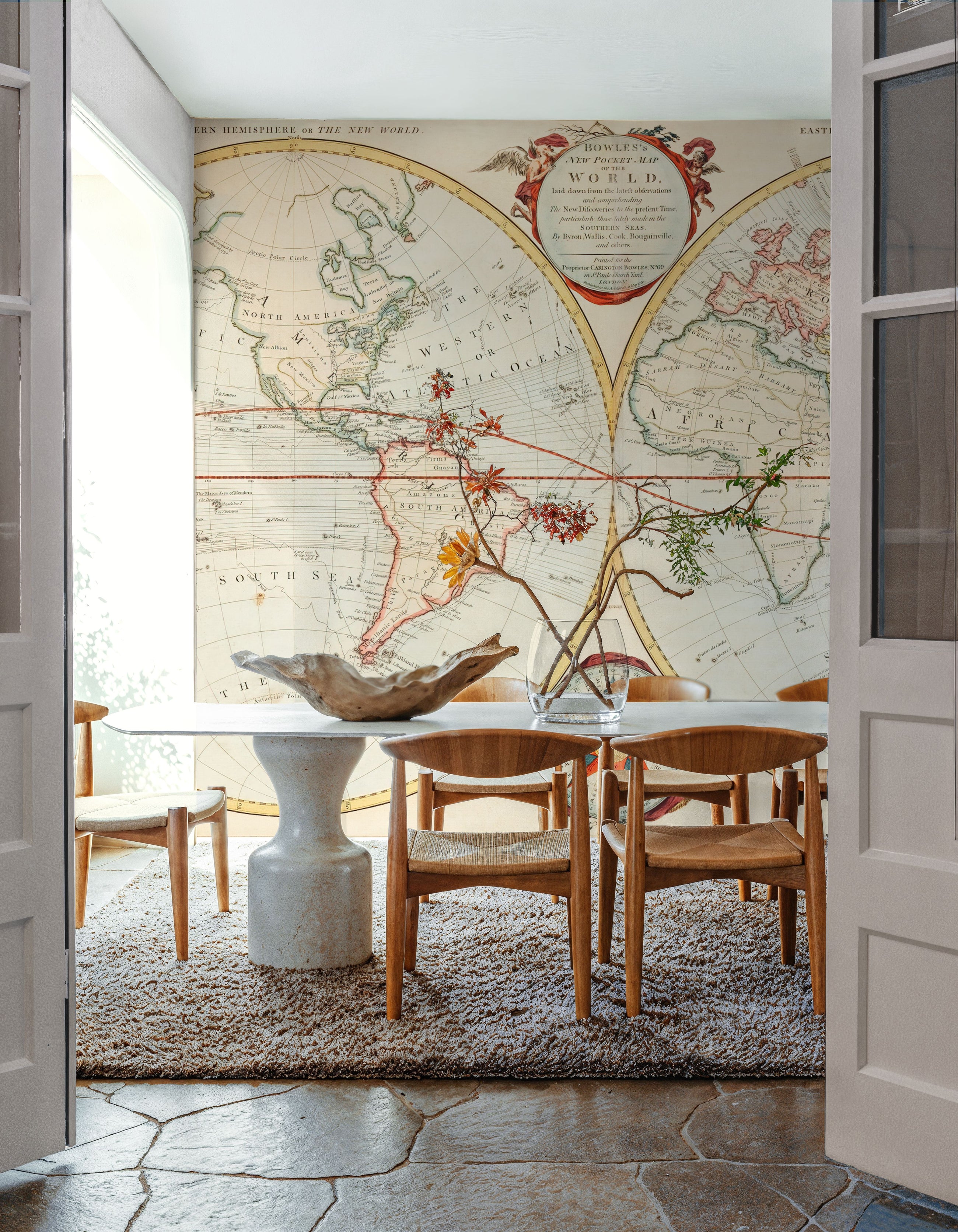 19th Century Map of the World Mural Wallpaper