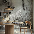 Lioness Square BW Mural Wallpaper - room preview 06
