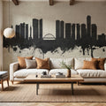 Tel Aviv Skyline Concrete Mural Wallpaper - room preview 06