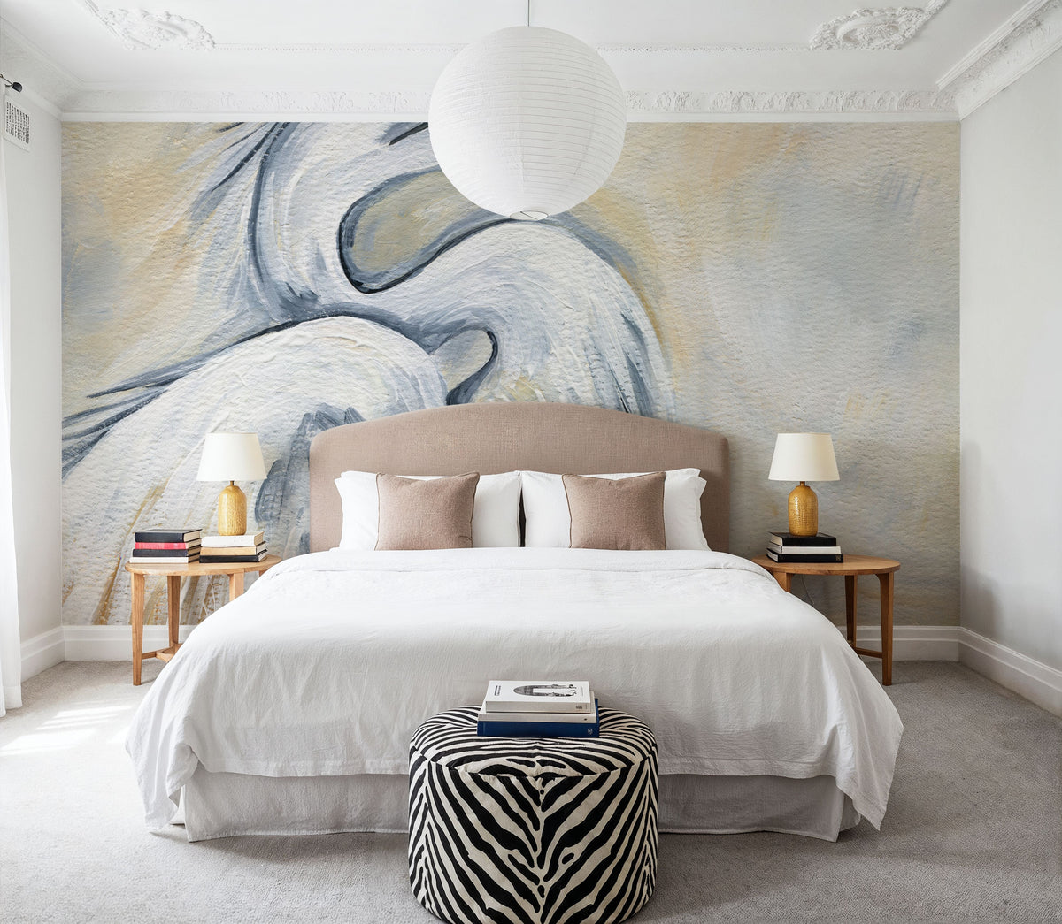 White Egret Mural Wallpaper - room preview 06