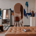 Geneva Switzerland Skyline Blue & Bronze Mural Wallpaper - room preview 06