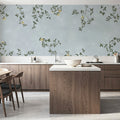 Rambling Rose, Butter Yellow on Sky Mural Wallpaper - room preview 06