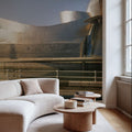 Metallic Riverfront Sculpture Mural Wallpaper - room preview 06
