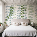 Cascade in Green Mural Wallpaper - room preview 06