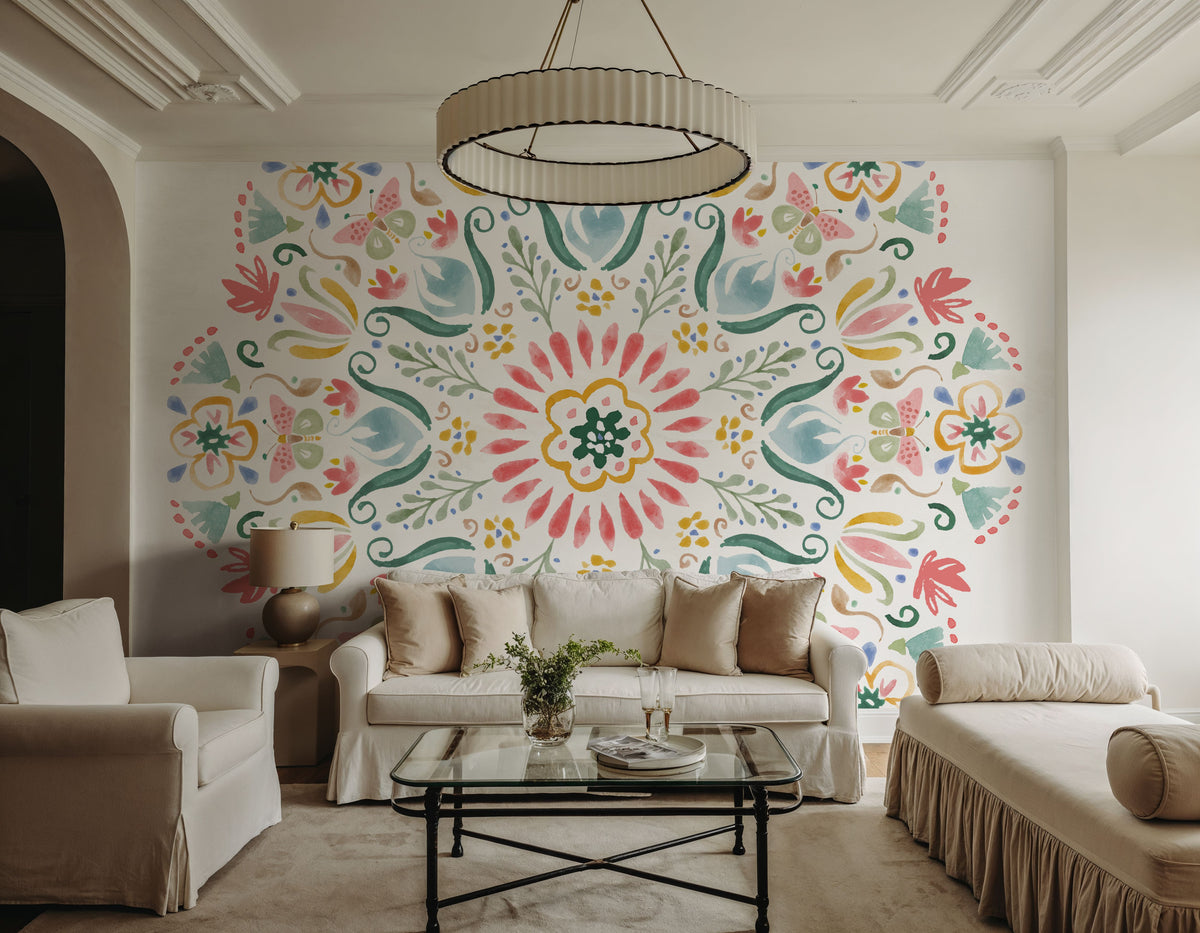 Wild Blooms VI Mural Wallpaper - Light Tone - room preview 06