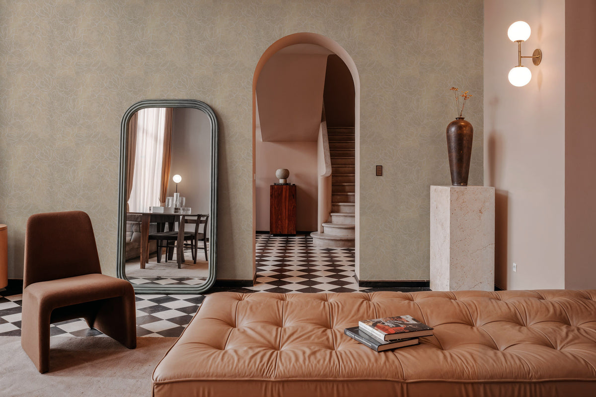 Cream Peony Mural Wallpaper - room preview 06