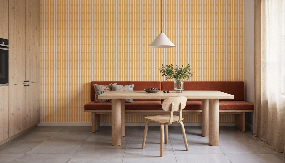 Bamboo Stripes, Sunflower Mural Wallpaper - room preview 06