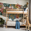 Letterpress USA Map Warm Mural Wallpaper - room preview 06