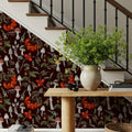 Forest Finds with Berries, Midnight Mural Wallpaper - room preview 06