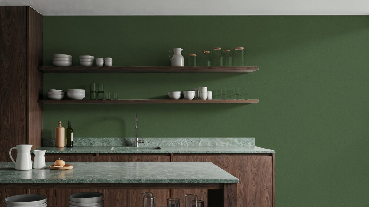 Faux Sand Stucco Finish, Moss Mural Wallpaper - room preview 06