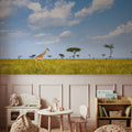 Giraffe Walk Mural Wallpaper - room preview 06