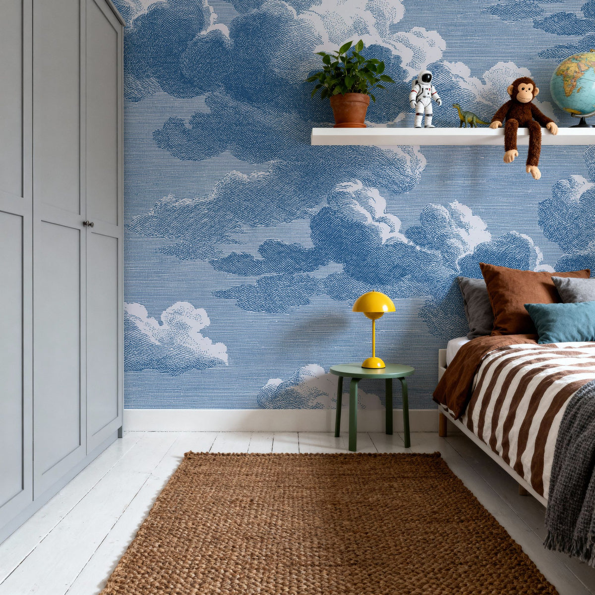 Intaglio Clouds, Blueberry Mural Wallpaper - room preview 06