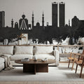 Ras Al Khaimah Skyline Black & White Mural Wallpaper - room preview 06