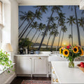 Golden Hour Palms Mural Wallpaper - Neutral Tone - room preview 06
