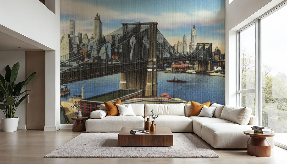Greetings From Brooklyn Bridge Mural Wallpaper - room preview 06