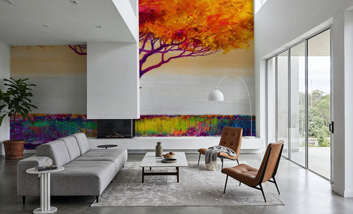 Violet Flame Tree Mural Wallpaper - room preview 06