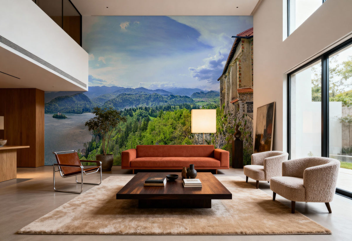Cliffside Sanctuary Mural Wallpaper - room preview 06