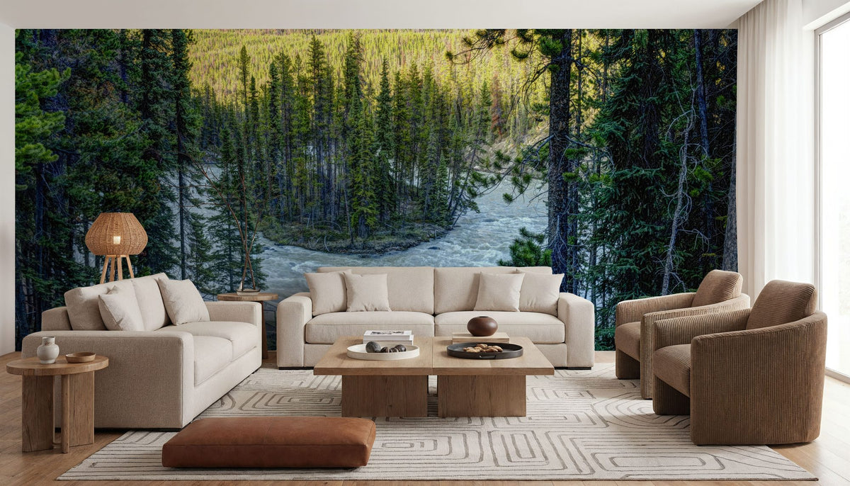 Sunwapta Falls Mural Wallpaper - room preview 06