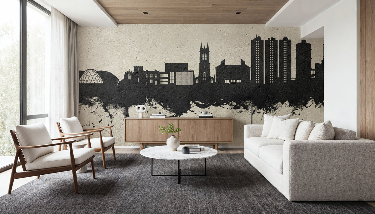Scunthorpe England Skyline Concrete Mural Wallpaper - room preview 06