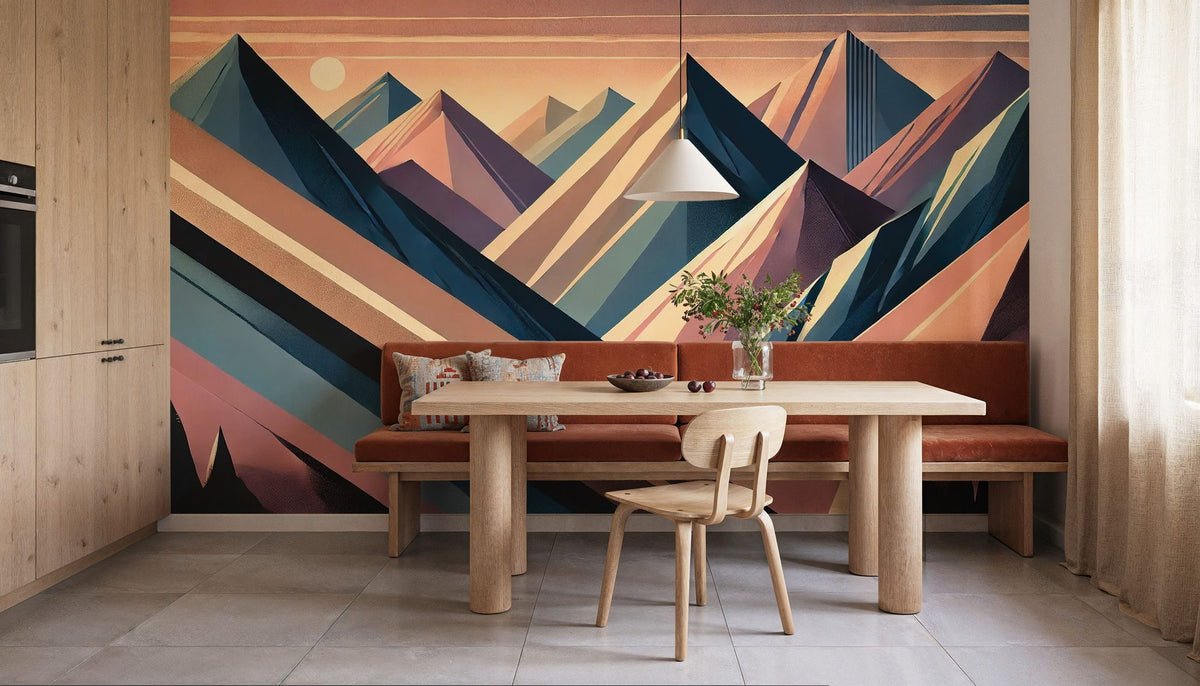 Serenity Mountain Vista in Art Deco Mural Wallpaper - room preview 06