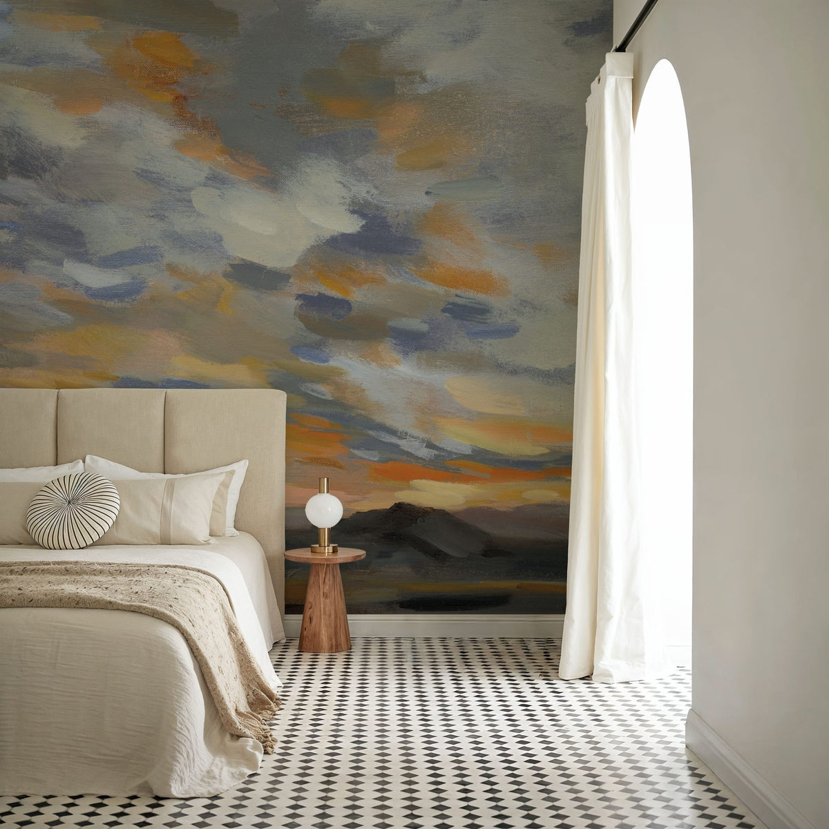 High Desert Sky I Navy Mural Wallpaper - room preview 06