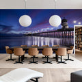 Twilight Harbor Mural Wallpaper - Blue Tone - room preview 06