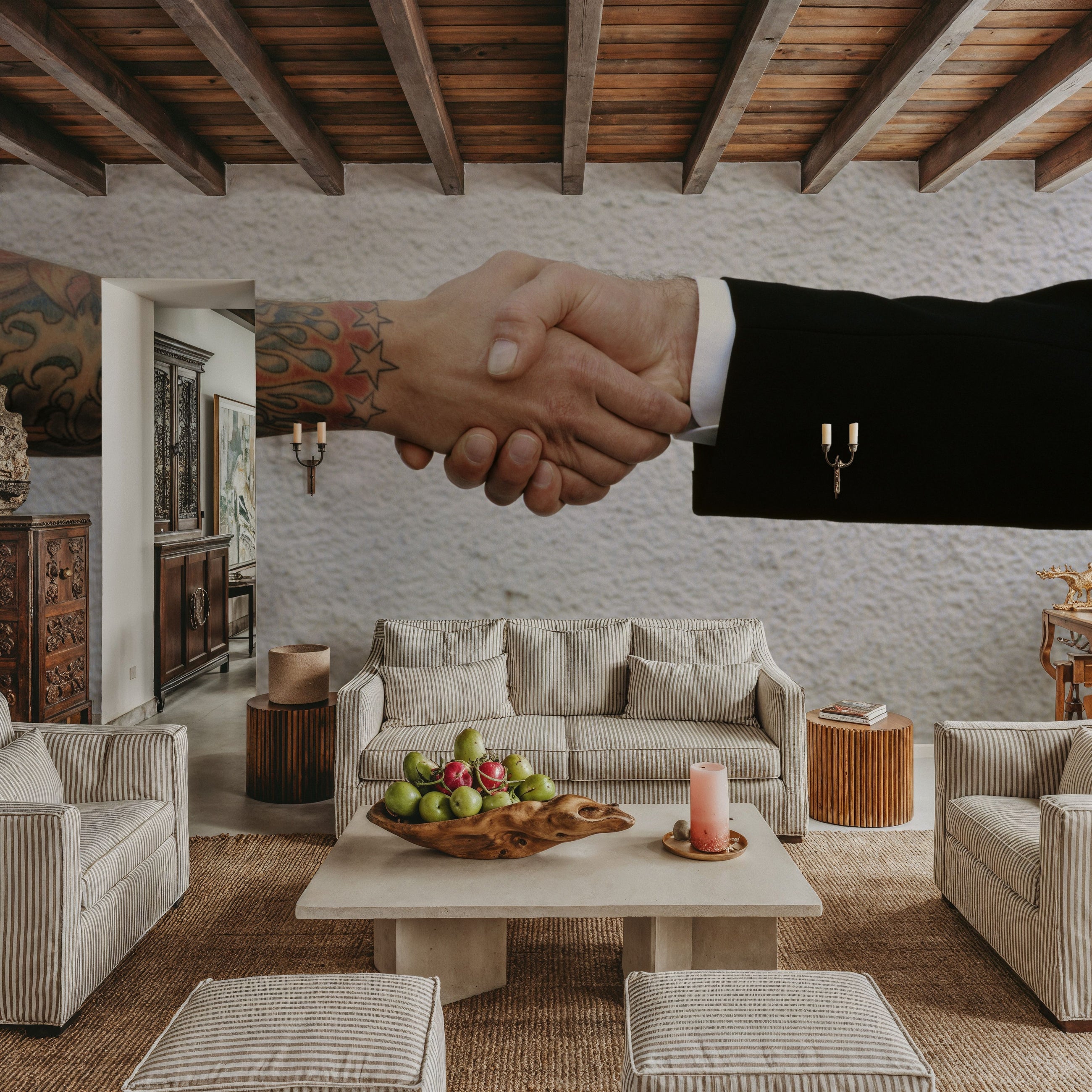 Inked Partnership Mural Wallpaper