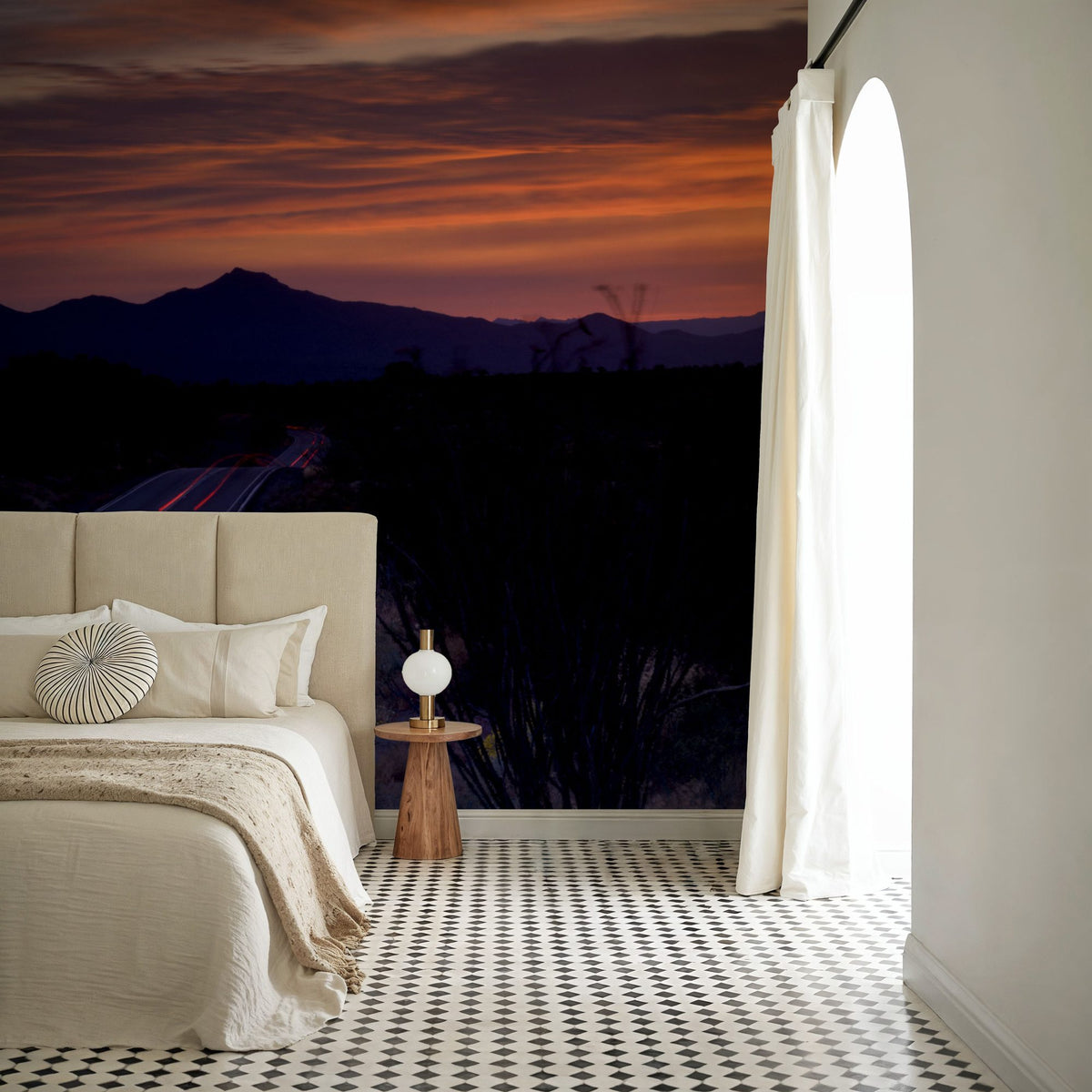 Desert Twilight Highway Mural Wallpaper - room preview 06