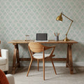Organic Lines Blue Mural Wallpaper - room preview 06