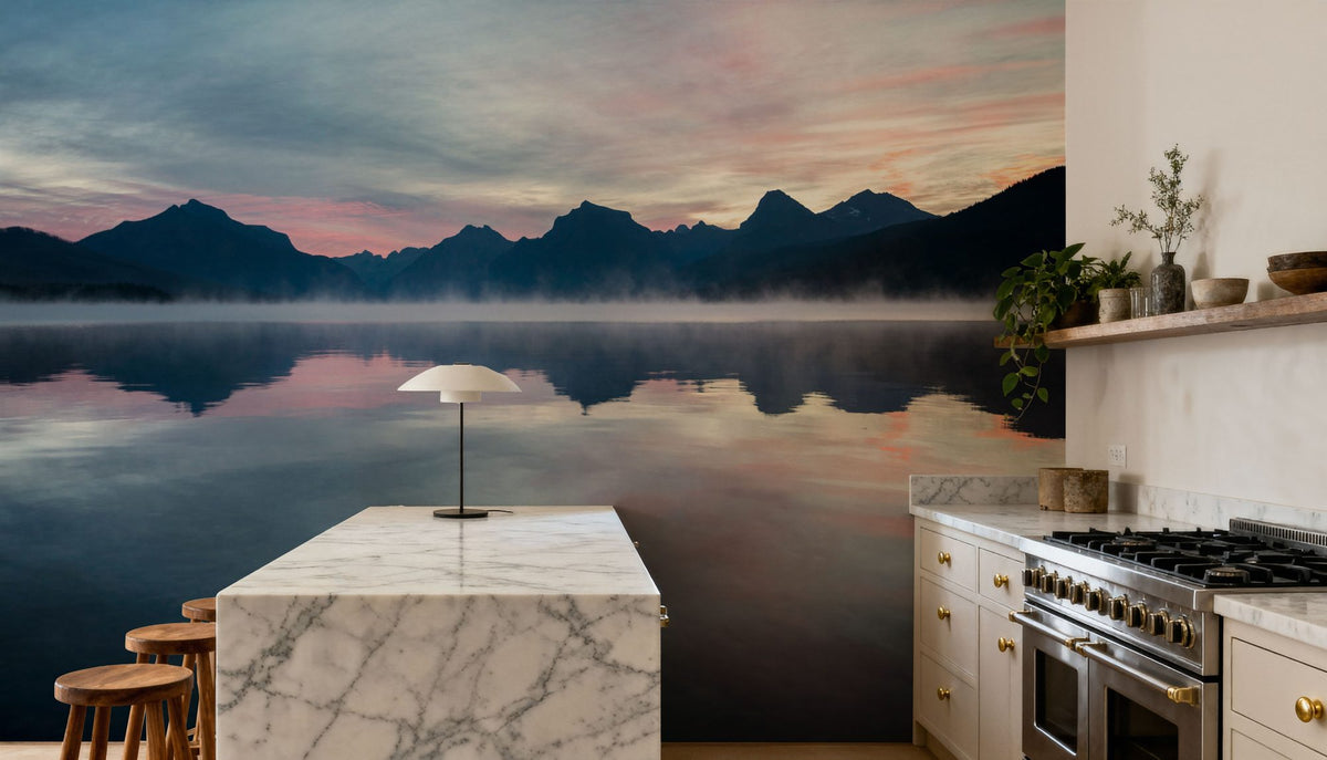 Lake Sunrise Mural Wallpaper - room preview 06