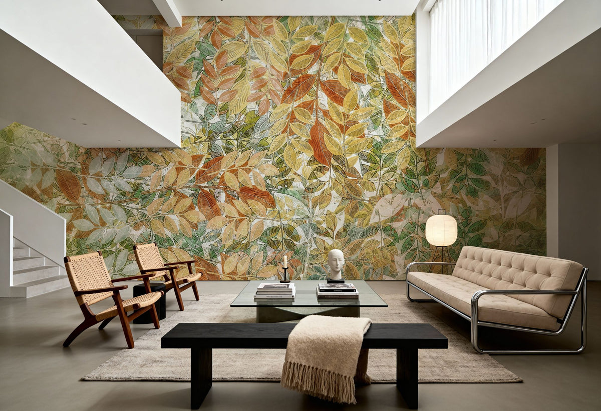 Pale Foliage Mural Wallpaper - room preview 06