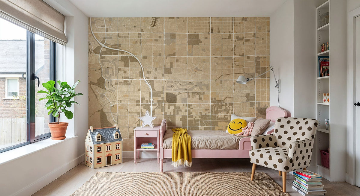 Spring Valley Ochre Mural Wallpaper - room preview 06