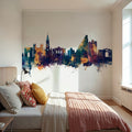 Montpellier Skyline Blue & Bronze Mural Wallpaper - room preview 06