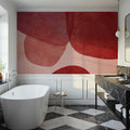 Embracing Shapes, Cherry Red Mural Wallpaper - room preview 06