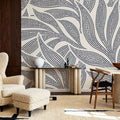 Stippled Leaf Mural Wallpaper - room preview 06